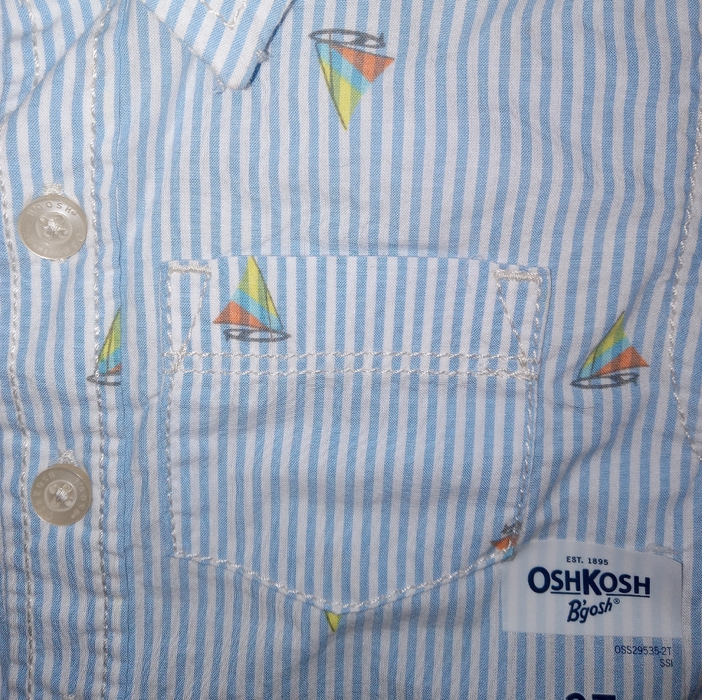 2t Nwt Oshkosh Bgosh button down shirt - Picture 3 of 6